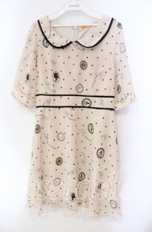 画像: Fi.n.t / モチーフドットワンピース  薄ピンク×クロ O-25-11-27-076-CA-OP-IG-OS