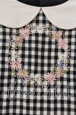 画像2: Fi.n.t / フラワーサークル刺繍ギンガムチェック半袖ワンピース  クロ×アイボリー O-25-11-27-078-CA-OP-IG-OS (2)