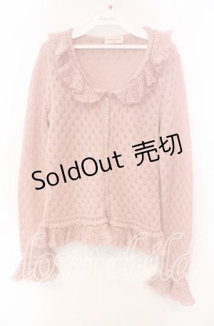 画像: Emily Temple cute / モヘア混透かし編みカーディガン  ピンク O-25-11-27-079-ET-TO-IG-OS