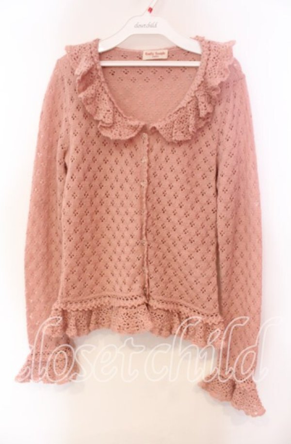 画像1: Emily Temple cute / モヘア混透かし編みカーディガン  ピンク O-25-11-27-079-ET-TO-IG-OS (1)