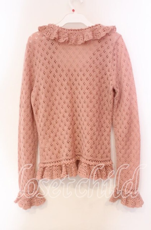 画像3: Emily Temple cute / モヘア混透かし編みカーディガン  ピンク O-25-11-27-079-ET-TO-IG-OS (3)