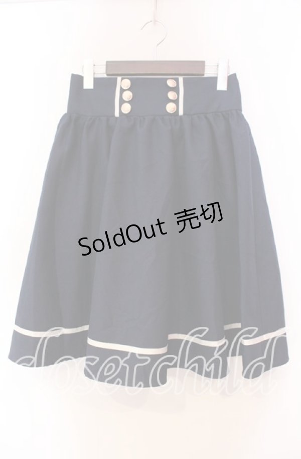 画像1: Amavel / ダブル釦サススカート  ネイビー O-25-11-27-081-CA-OP-IG-OS (1)