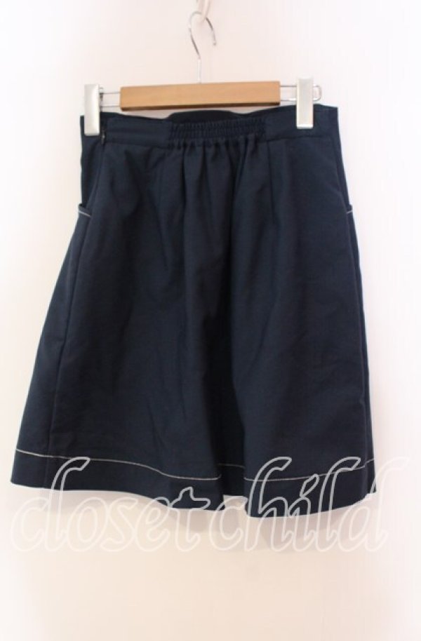 画像2: Fi.n.t / フロントレースアップミニスカート  ネイビー O-25-11-27-082-CA-SK-IG-OS (2)