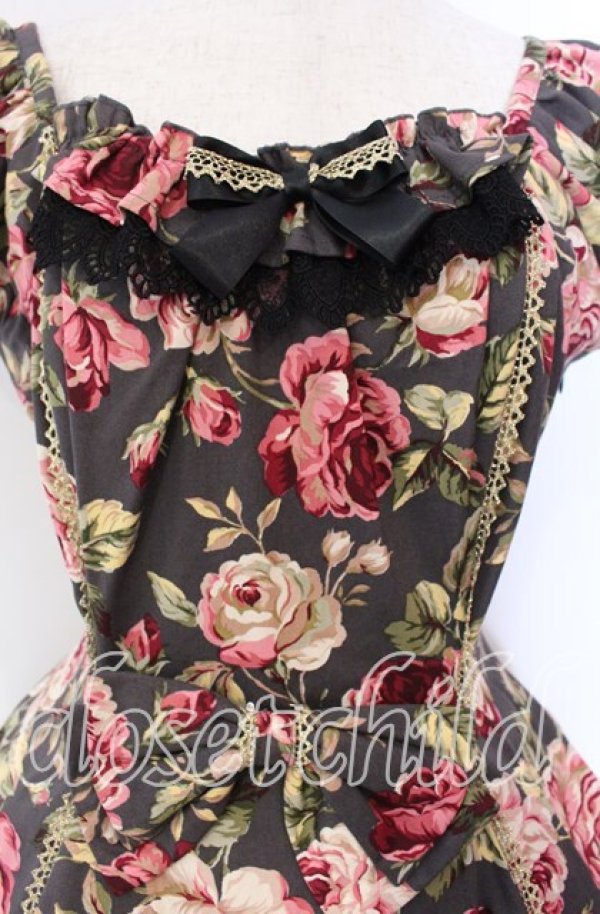 画像2: Dreaming Drop / お花のワンピース  クロ O-25-11-27-007-LO-OP-IG-OS (2)