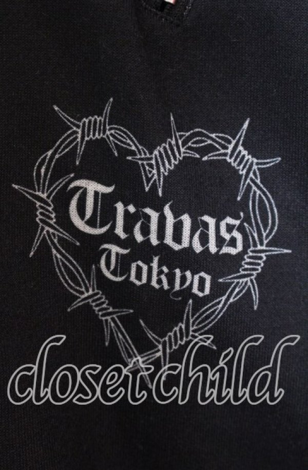 画像2: TRAVAS TOKYO / チェーン付きデザインZIPクマ半袖ジップアップパーカー  ブラック O-25-11-27-088-PU-TO-IG-OS (2)