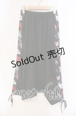 画像: 【SALE】NieR CLOTHING / 超軽量夏仕様SARROUEL PANTS【和傘(赤)】 サルエルパンツ  ブラック×レッド O-25-11-27-090-PU-PA-IG-ZT080