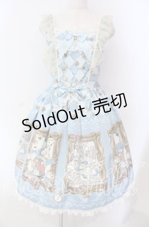 画像: BABY,THE STARS SHINE BRIGHT / Alice In Wonderlandエプロンジャンパースカート  サックス O-25-11-27-010-BA-OP-IG-OS