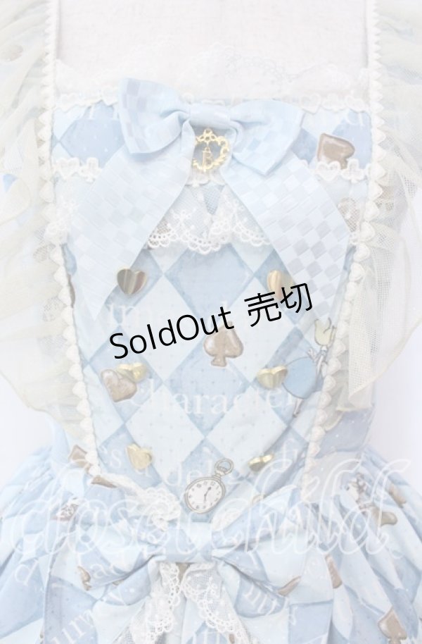 画像2: BABY,THE STARS SHINE BRIGHT / Alice In Wonderlandエプロンジャンパースカート  サックス O-25-11-27-010-BA-OP-IG-OS (2)