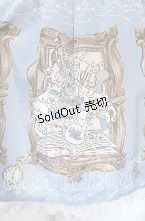 画像3: BABY,THE STARS SHINE BRIGHT / Alice In Wonderlandエプロンジャンパースカート  サックス O-25-11-27-010-BA-OP-IG-OS (3)