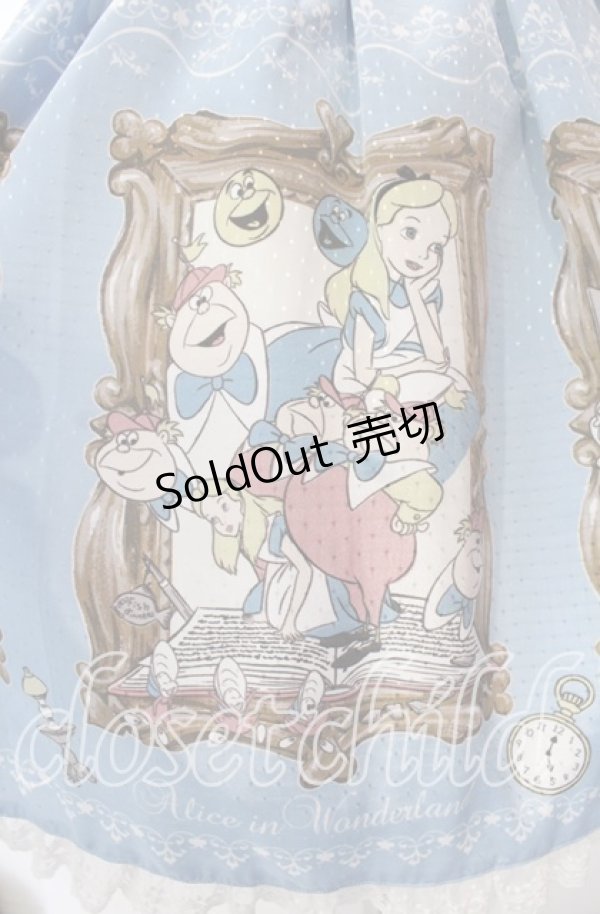 画像4: BABY,THE STARS SHINE BRIGHT / Alice In Wonderlandエプロンジャンパースカート  サックス O-25-11-27-010-BA-OP-IG-OS (4)