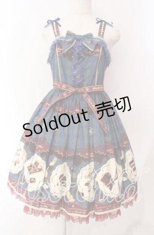 画像: Angelic Pretty / Antique Chocolaterieパールジャンパースカート  ブルー O-25-11-27-011-AP-OP-IG-OS