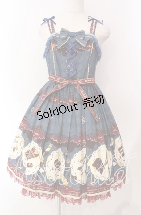 画像1: Angelic Pretty / Antique Chocolaterieパールジャンパースカート  ブルー O-25-11-27-011-AP-OP-IG-OS (1)
