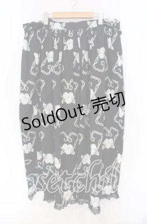 画像: metamorphose / 茨柄スカート  クロ×シロ O-25-11-27-013-ME-SK-IG-OS