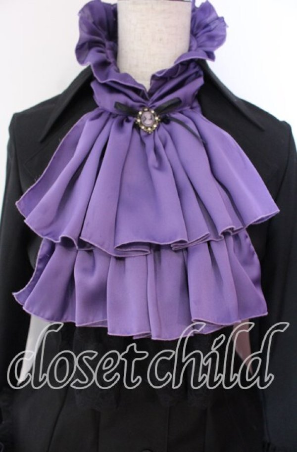 画像2: MARBLE / カメオタイ付き 全身コーディネート ヴァンパイアドレスセット  ブラック×パープル O-25-11-27-020-GO-OP-OW-OS (2)