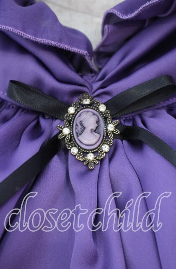 画像3: MARBLE / カメオタイ付き 全身コーディネート ヴァンパイアドレスセット  ブラック×パープル O-25-11-27-020-GO-OP-OW-OS (3)