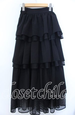 画像: HARE / シアーMIXティアードスカート  ブラック O-25-11-28-006-PU-SK-IG-ZT1130U