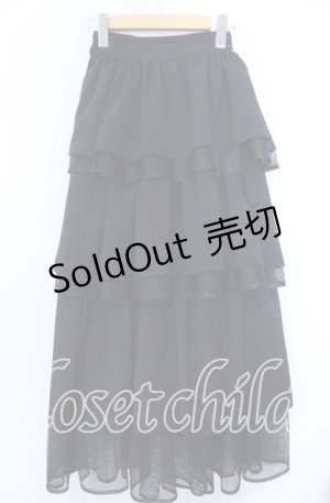 画像: 【SALE】HARE / シアーMIXティアードスカート  ブラック O-25-11-28-006-PU-SK-IG-ZT453