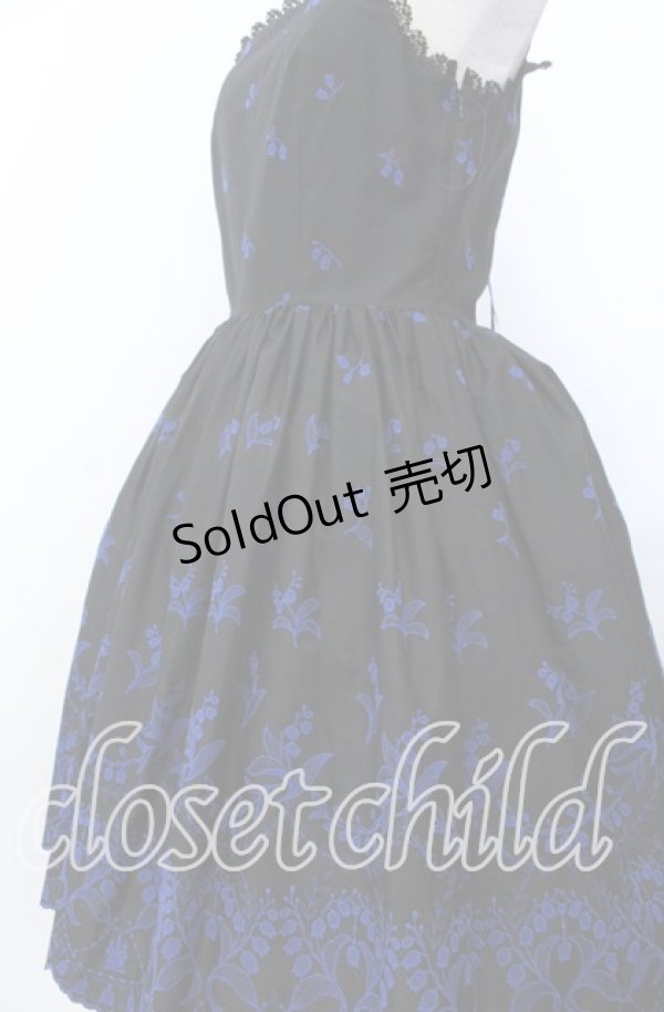 画像2: Moi-meme-Moitie / May lilyジャンパースカート 9号 ブラック×ブルー O-25-11-28-047-MO-OP-OW-OS (2)