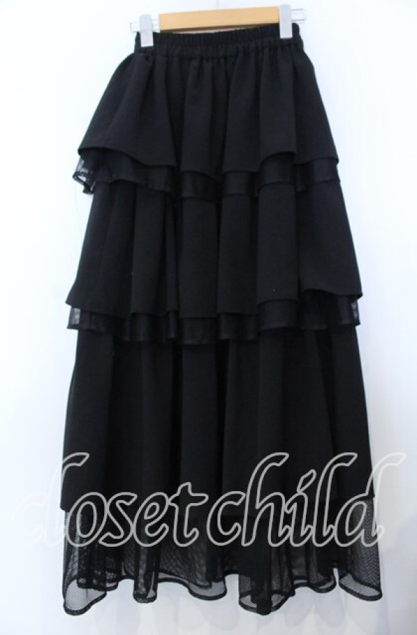 画像2: 【SALE】HARE / シアーMIXティアードスカート  ブラック O-25-11-28-006-PU-SK-IG-ZT453 (2)
