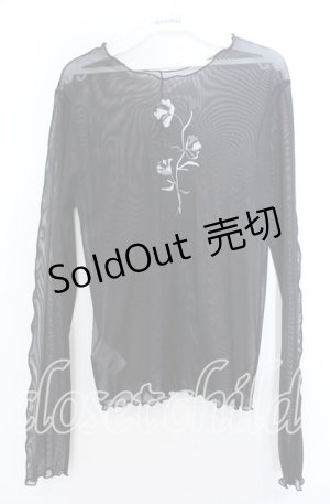 画像: 【SALE】HARE / 2WAYシシュウシアートップス  ブラック O-25-11-28-007-PU-TO-IG-ZT456