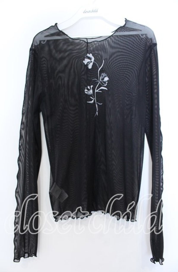 画像1: HARE / 2WAYシシュウシアートップス  ブラック O-25-11-28-007-PU-TO-IG-ZT1130U (1)