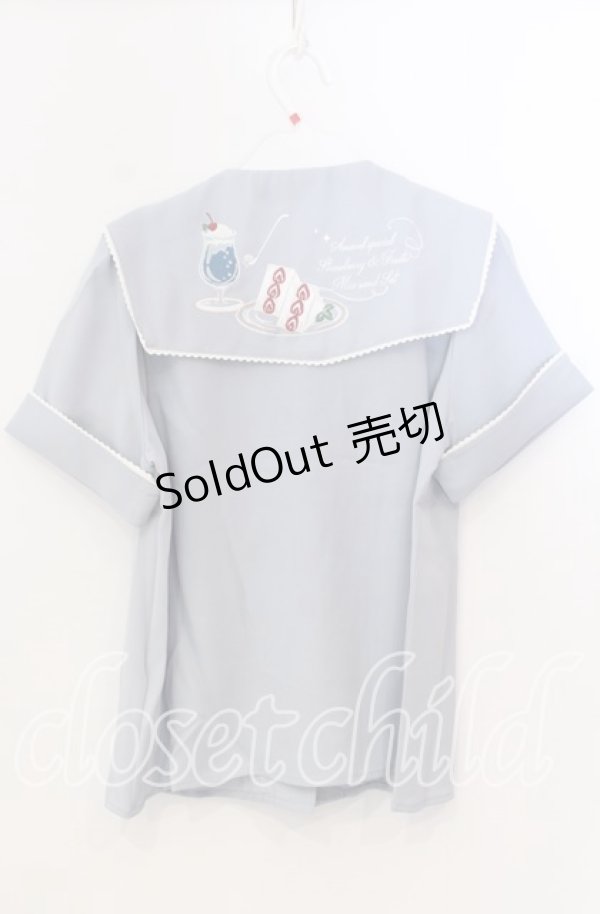 画像3: Amavel / 喫茶アマベルのクリームソーダブラウス F サックス O-25-11-28-054-CA-BL-OW-OS (3)