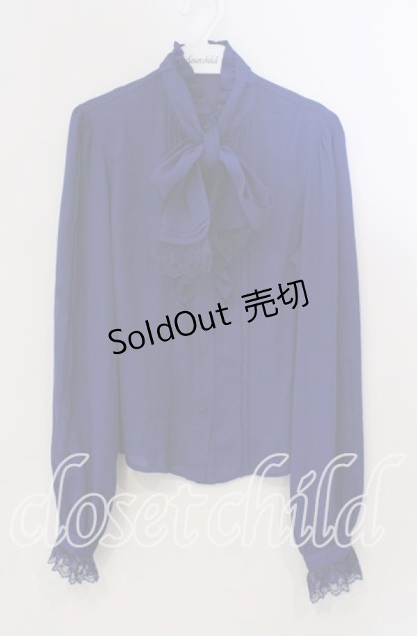 画像1: Moi-meme-Moitie / ローズリボンブラウス  ブルー O-25-11-28-057-MO-BL-OW-OS (1)