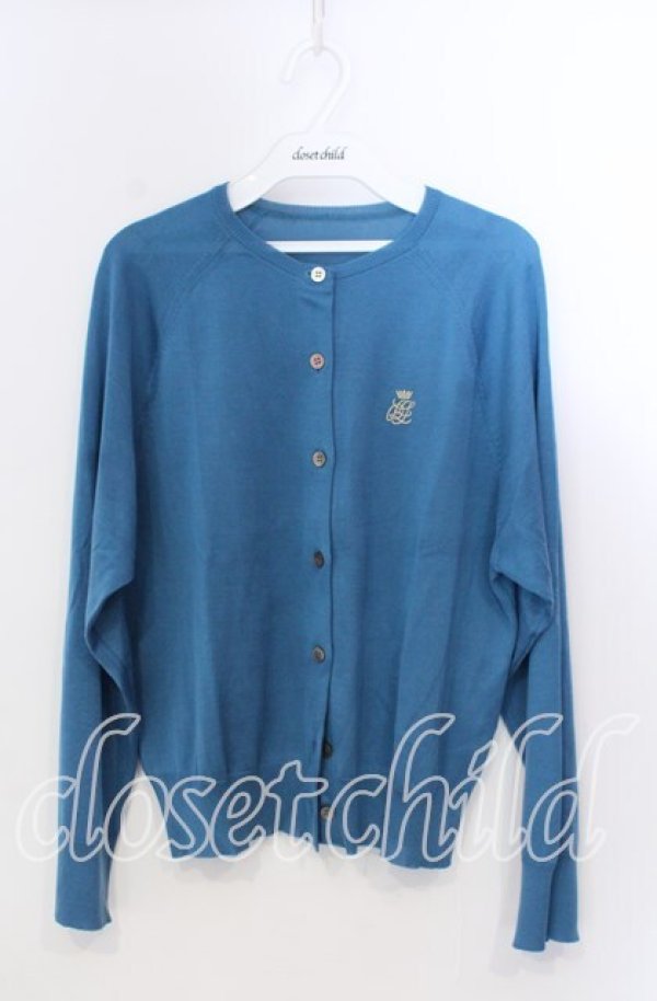 画像1: Jane Marple Dans Le Salon / Lyocell-cashmere cardigan M ターコイズブルー O-25-11-28-061-JM-TO-OW-ZT1130U (1)