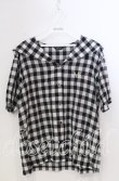 画像1: MILK / ギンガムチェック半袖セーラーブラウス  クロ O-25-11-28-064-ML-BL-OW-ZT1130R (1)