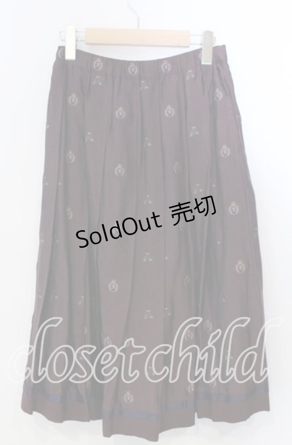 画像2: 【SALE】Jane Marple / British jacquard dormitory skirt　スカート M ワイン O-25-11-28-066-JM-SK-OW-ZT127 (2)