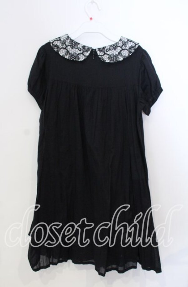 画像2: Jane Marple / レースカラーのコットンワンピース M クロ O-25-11-28-067-JM-OP-OW-ZT1130R (2)