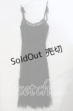 画像: 【SALE】axes femme / ハートチュールティアードワンピース F クロ O-25-11-28-073-AX-OP-OW-ZT028