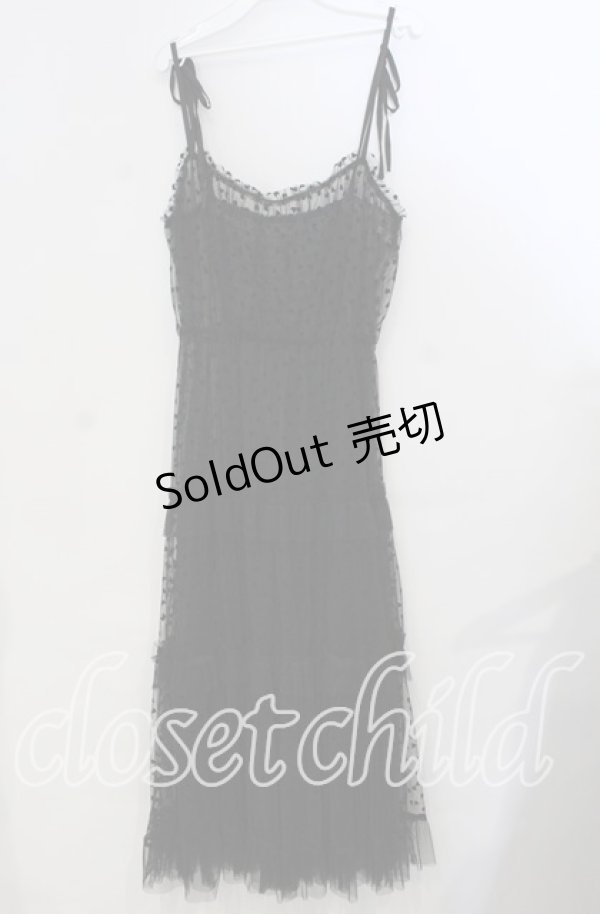 画像1: 【SALE】axes femme / ハートチュールティアードワンピース F クロ O-25-11-28-073-AX-OP-OW-ZT028 (1)