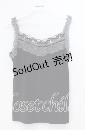 画像: axes femme / 刺繍レース使いキャミソール M クロ O-25-11-28-077-AX-TO-OW-OS