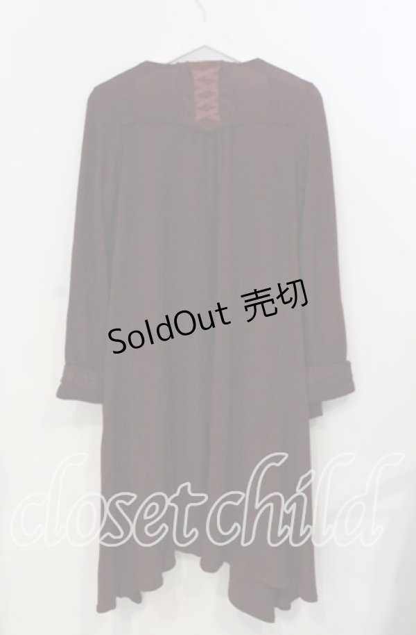 画像2: axes femme / 後ろレースアップトッパーカーディガン M ワイン O-25-11-28-078-AX-TO-OW-OS (2)