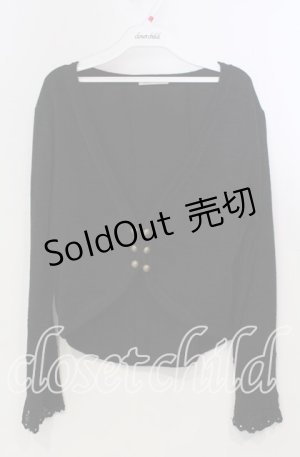 画像: axes femme / ボタン配色カーディガン M クロ O-25-11-28-080-AX-TO-OW-OS