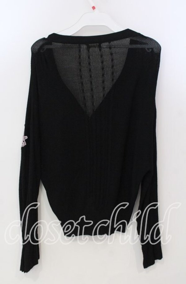 画像2: axes femme / モチーフレースショートカーデ M クロ O-25-11-28-082-AX-TO-OW-OS (2)