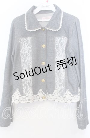 画像: axes femme / レース配色ストレッチデニムジャケット  インディゴ系 O-25-11-28-010-AX-JA-IG-OS