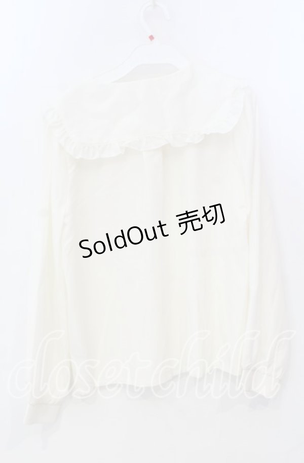 画像2: axes femme / パンジー刺繍BIG襟ブラウス M キナリ O-25-11-28-084-AX-BL-OW-ZT132 (2)