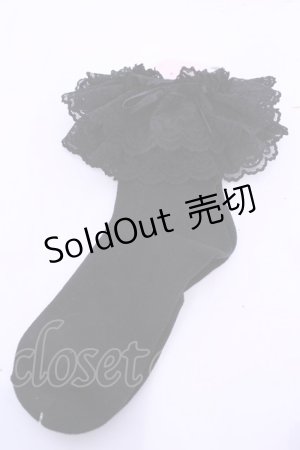 画像: metamorphose / ラッセルレースクルーソックス  クロ O-25-11-28-1001-ME-ZA-OW-OS