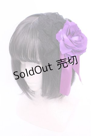 画像: ATELIER PIERROT / 薔薇レースカチューシャ  ブラック×パープル O-25-11-28-1048-EL-TO-OW-OS