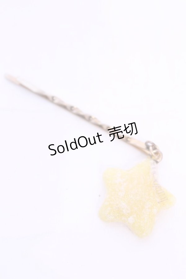 画像1: MERCI MEL / ひえひえシュガーキャンディヘアピン  イエロー O-25-11-28-1059-LO-AC-IG-OS (1)