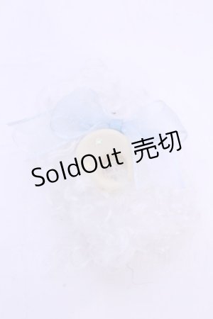 画像: MERCI MEL / ムーンマカロンファークリップ  オフ×サックスリボン O-25-11-28-1060-LO-AC-IG-OS