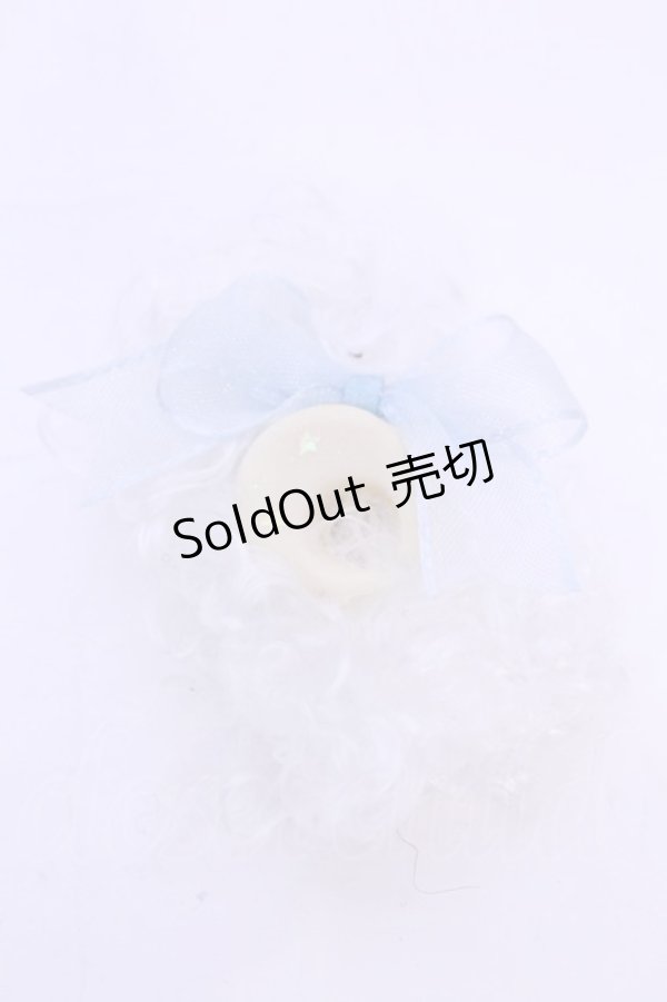 画像1: MERCI MEL / ムーンマカロンファークリップ  オフ×サックスリボン O-25-11-28-1060-LO-AC-IG-OS (1)