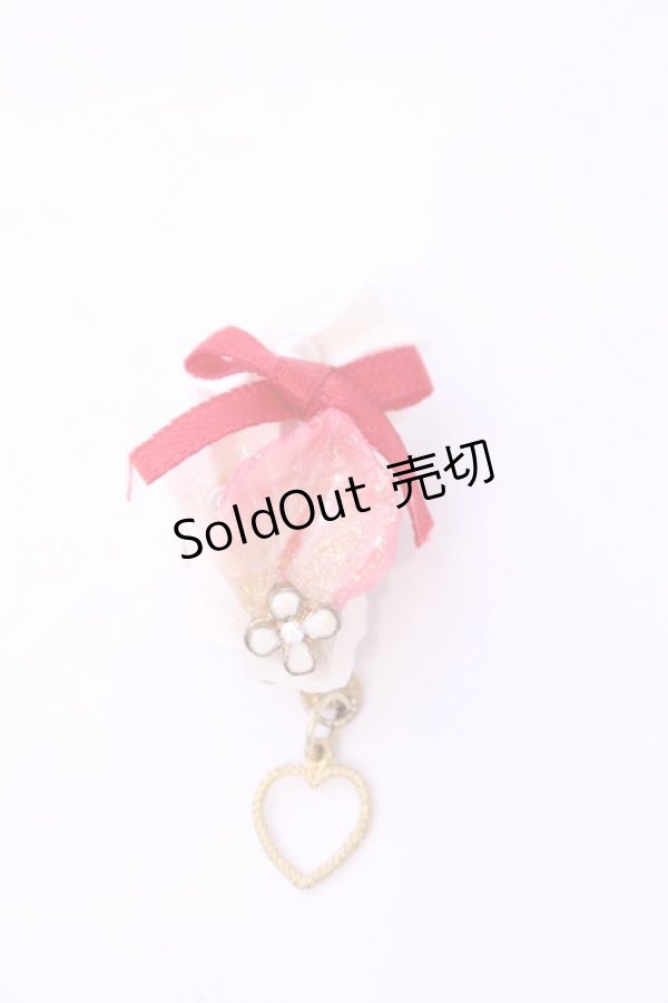 画像1: MERCI MEL / 苺ホイップ片耳イヤカフ  オフ×アカ O-25-11-28-1068-LO-AC-IG-OS (1)