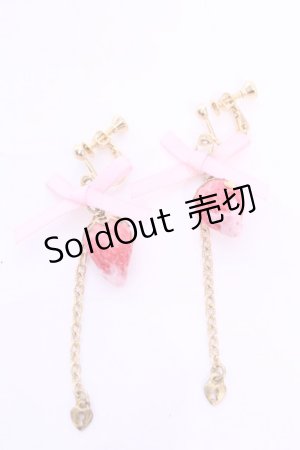 画像: MERCI MEL / 苺チョコイヤリング  ピンク O-25-11-28-1069-LO-AC-IG-OS