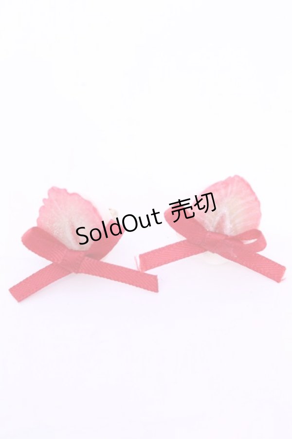 画像1: MERCI MEL / 苺ホイップ両耳イヤカフ  オフ×アカ O-25-11-28-1070-LO-AC-IG-OS (1)