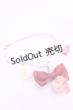 画像: MERCI MEL / 苺ホイップブレスレット  オフ×アカ系 O-25-11-28-1076-LO-AC-IG-OS