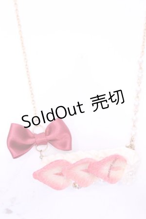 画像: MERCI MEL / 苺ホイップネックレス  オフ×アカ O-25-11-28-1078-LO-AC-IG-OS