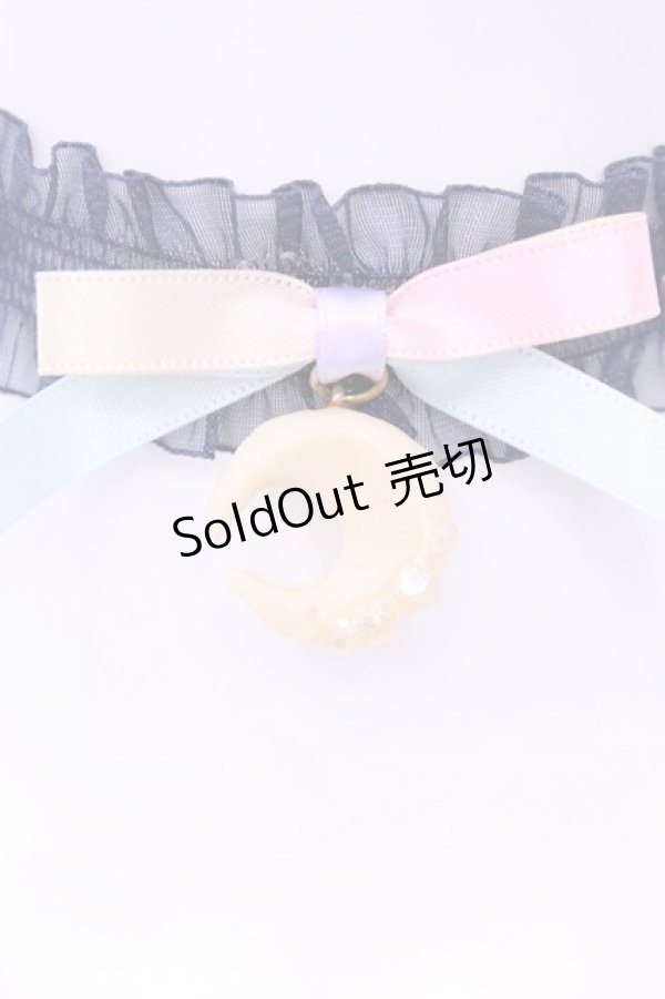 画像1: MERCI MEL / ムーンマカロンゴムチョーカー  ネイビー×イエロー O-25-11-28-1083-LO-AC-IG-OS (1)